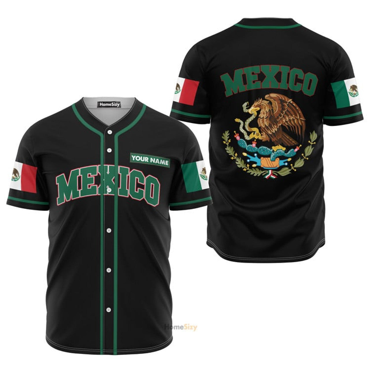 Custom Name Mexico Logo Personalized Baseball Jersey S-5XL