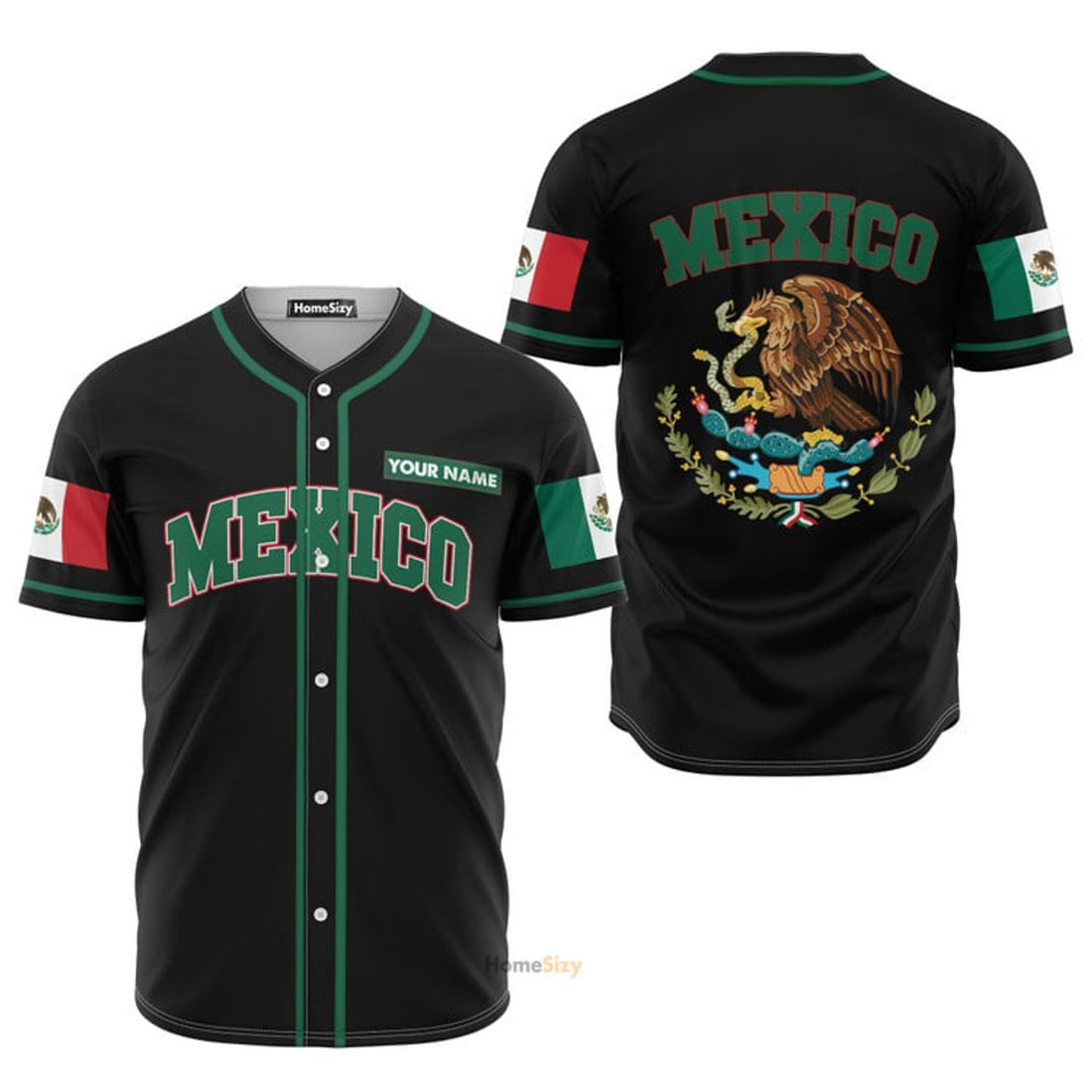 Custom Name Mexico Logo Personalized Baseball Jersey S-5XL
