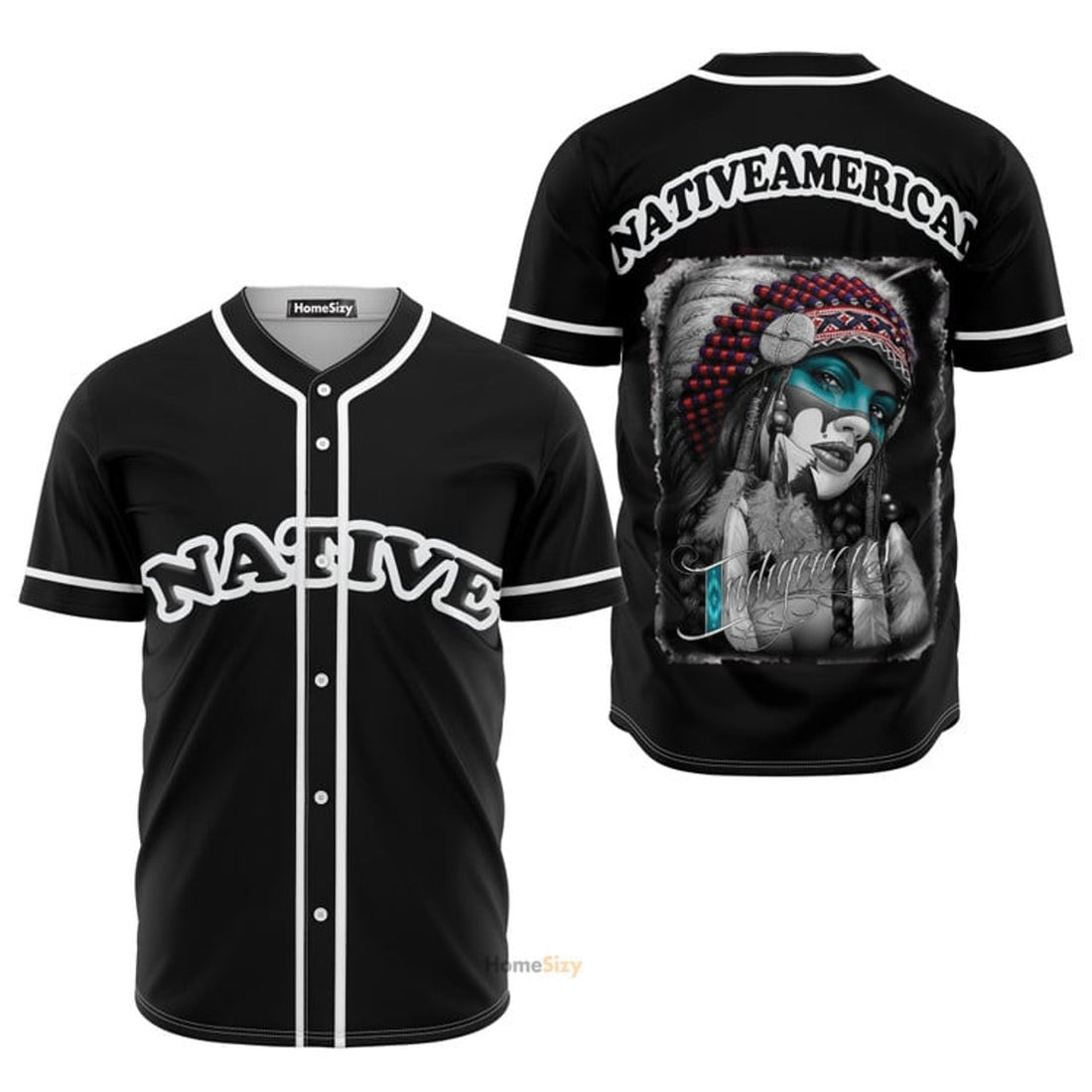 Girl Native American Baseball Jersey S-5XL