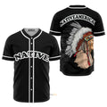 Chief Native American Black and White Baseball Jersey S-5XL