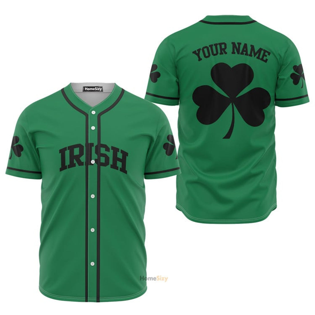 Custom Name Irish Green Personalized Baseball Jersey S-5XL