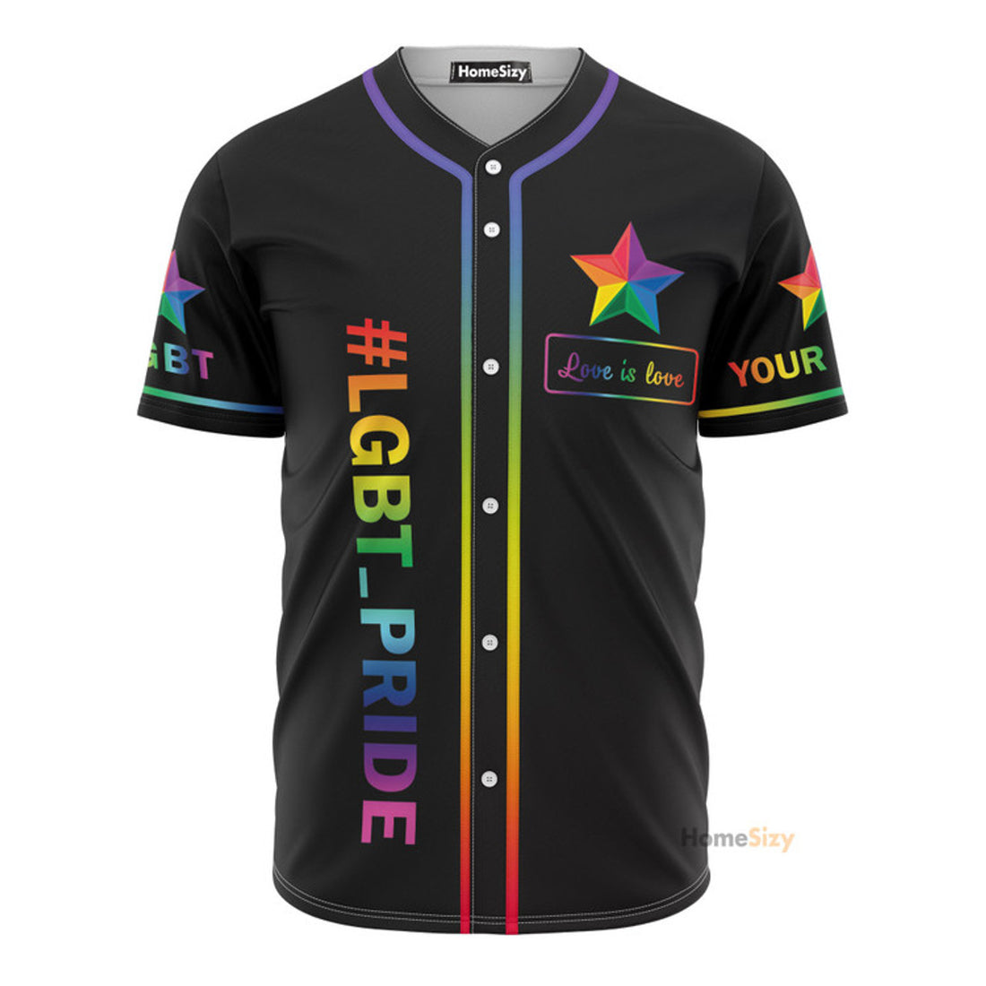 Custom Name LGBT Pride Power Personalized Baseball Jersey S-5XL
