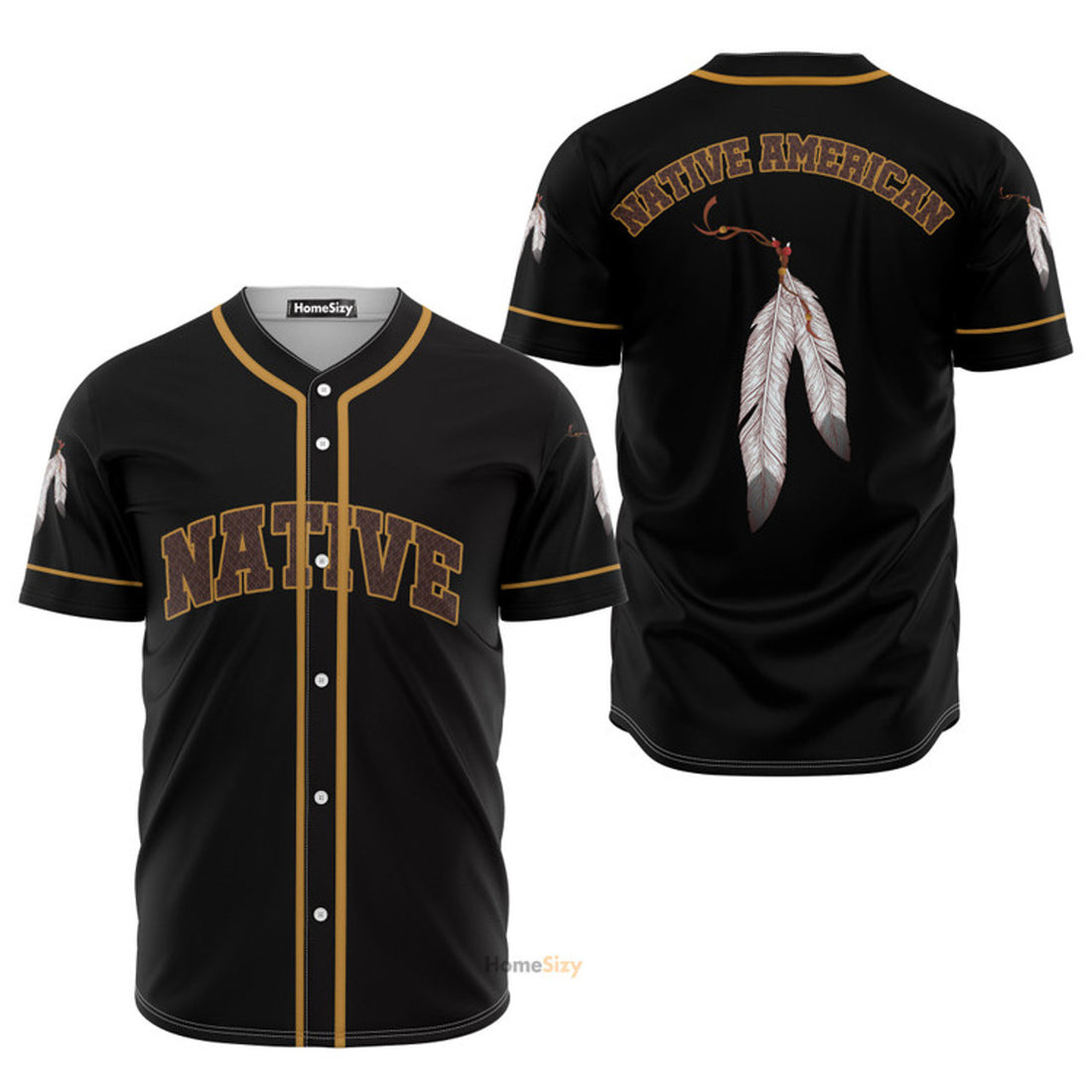 Native American Feather Baseball Jersey S-5XL