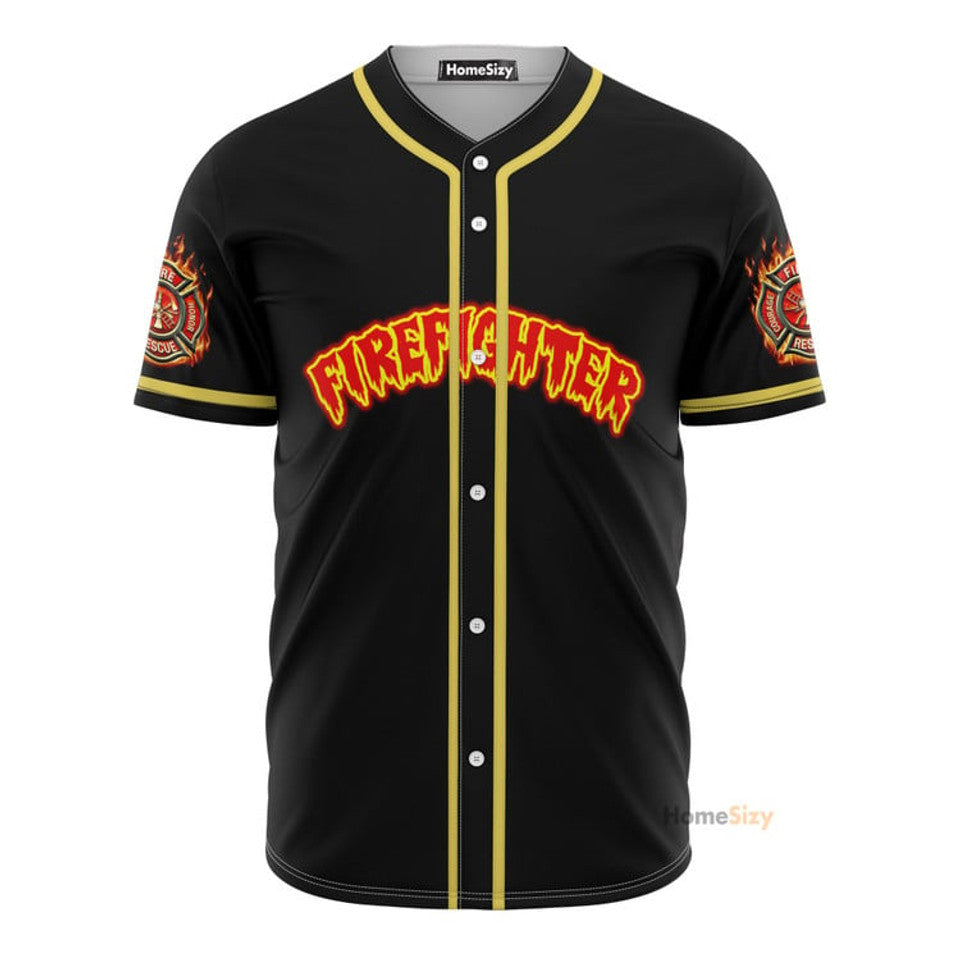 Firefighter Love Personalized Baseball Jersey S-5XL