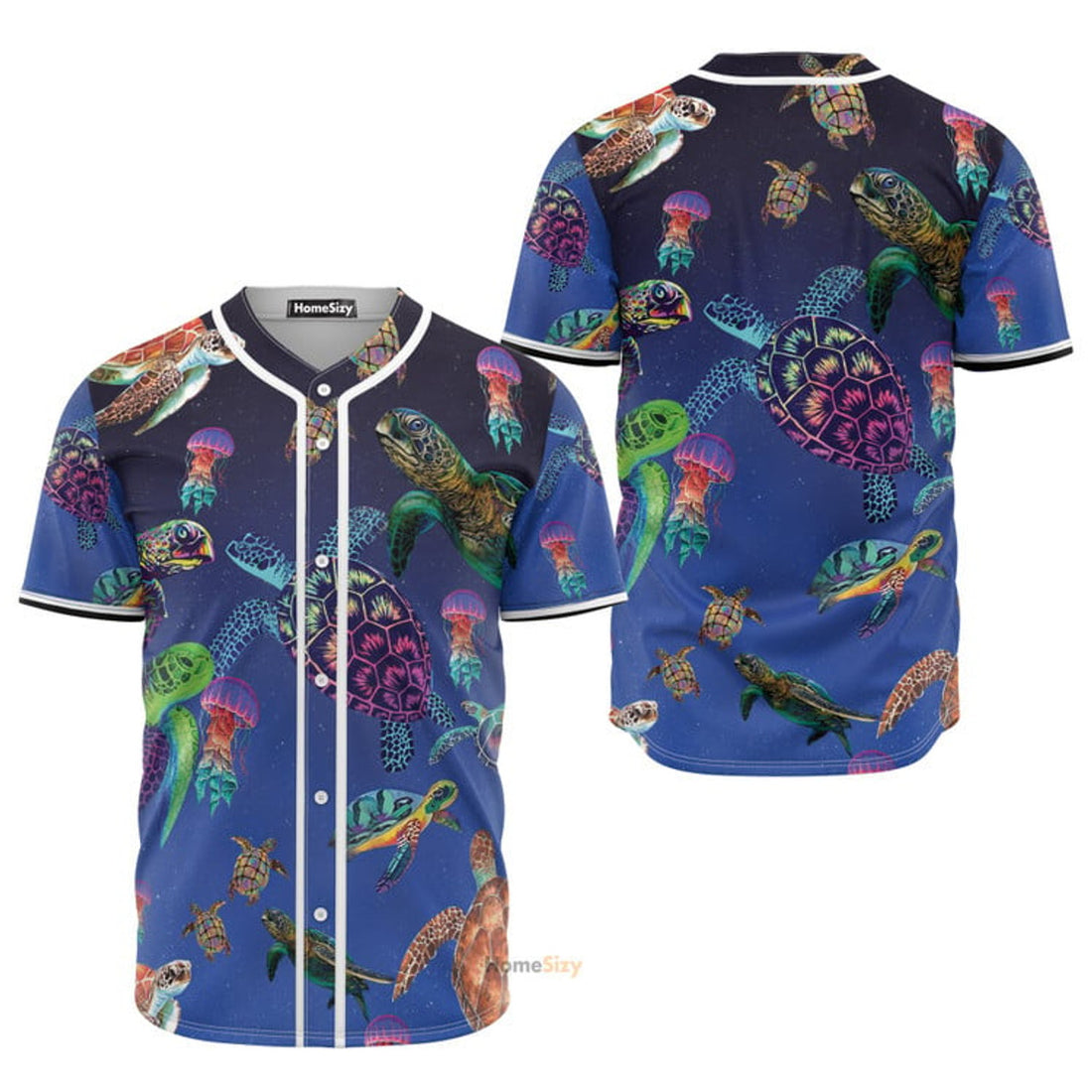 Sea Turtle Glowing Baseball Jersey S-5XL