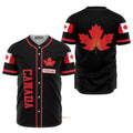 Custom Name Canada Red Maple Leaf Personalized Baseball Jersey S-5XL