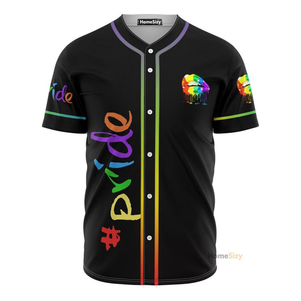 Lgbt Pride Rainbow Lips Baseball Jersey S-5XL