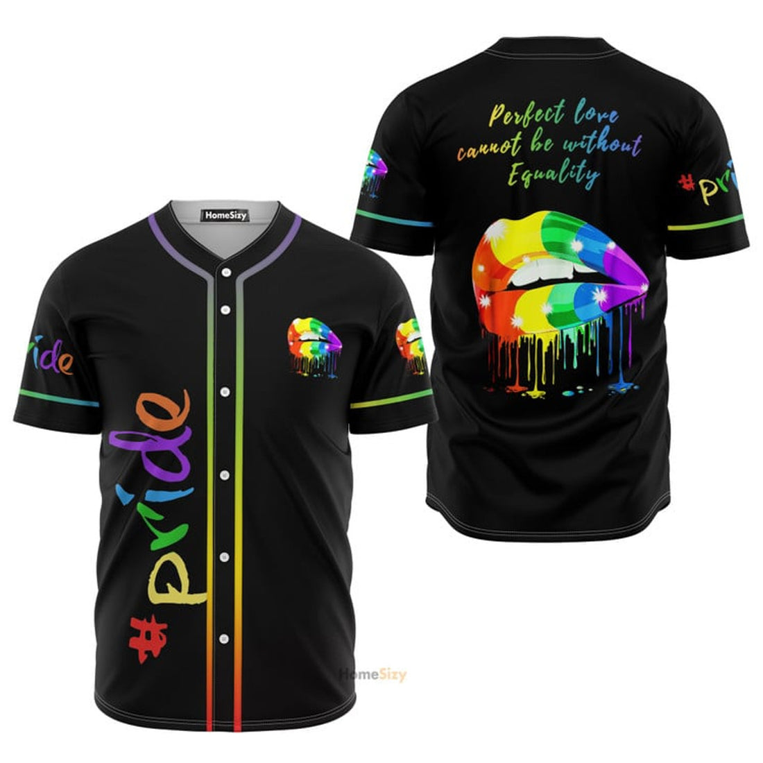 Lgbt Pride Rainbow Lips Baseball Jersey S-5XL