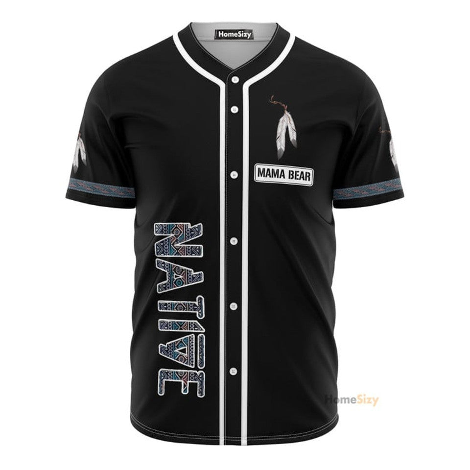 Personalized Baseball Jersey Native American Feathers Baseball Jersey S-5XL