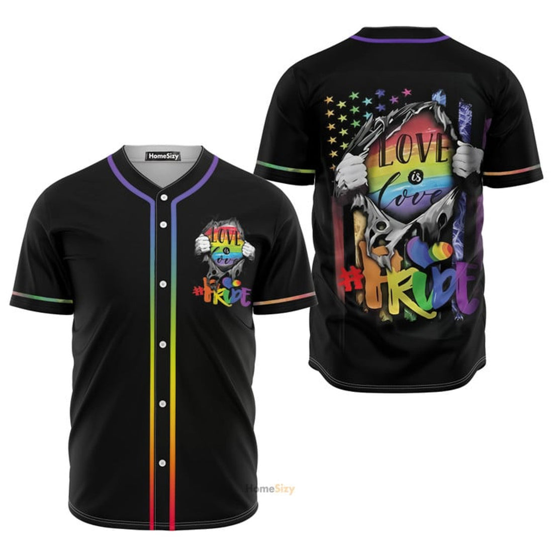 Amazing LGBT Pride Love Is Love Baseball Jersey S-5XL
