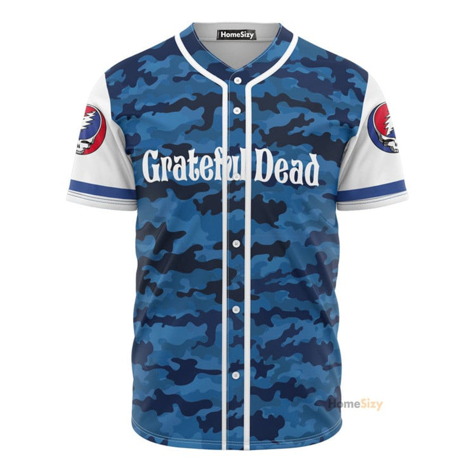 The Grateful Dead Camo Baseball Jersey S-5XL