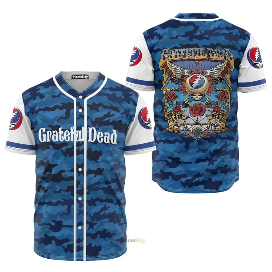 The Grateful Dead Camo Baseball Jersey S-5XL