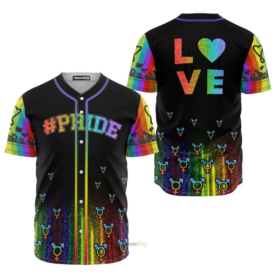 LGBT Pride Don't Be Afraid To Show Love Baseball Jersey S-5XL