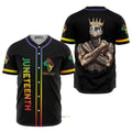 Juneteenth Since 1865 Black King Baseball Jersey S-5XL