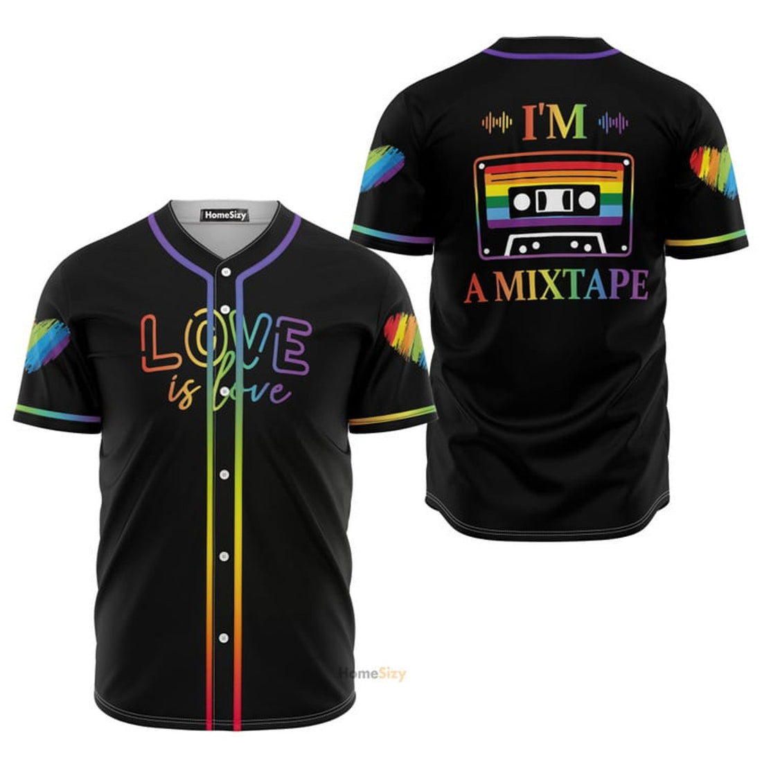 LGBT Love Is Love Baseball Jersey S-5XL