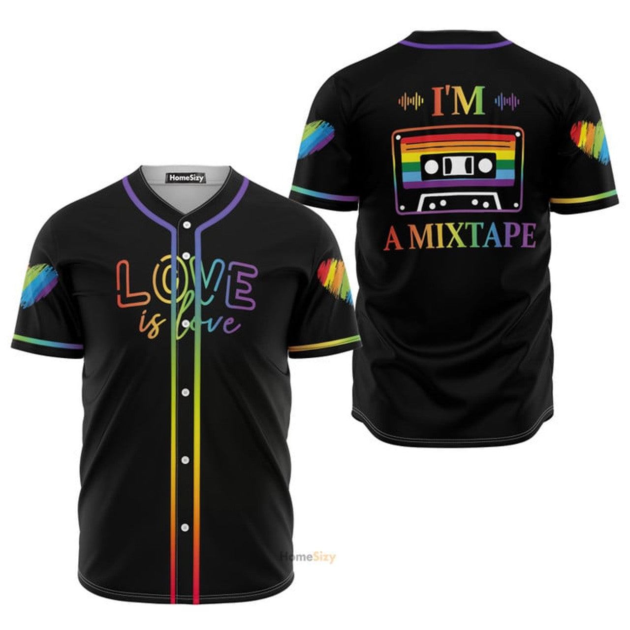 LGBT Love Is Love Baseball Jersey S-5XL