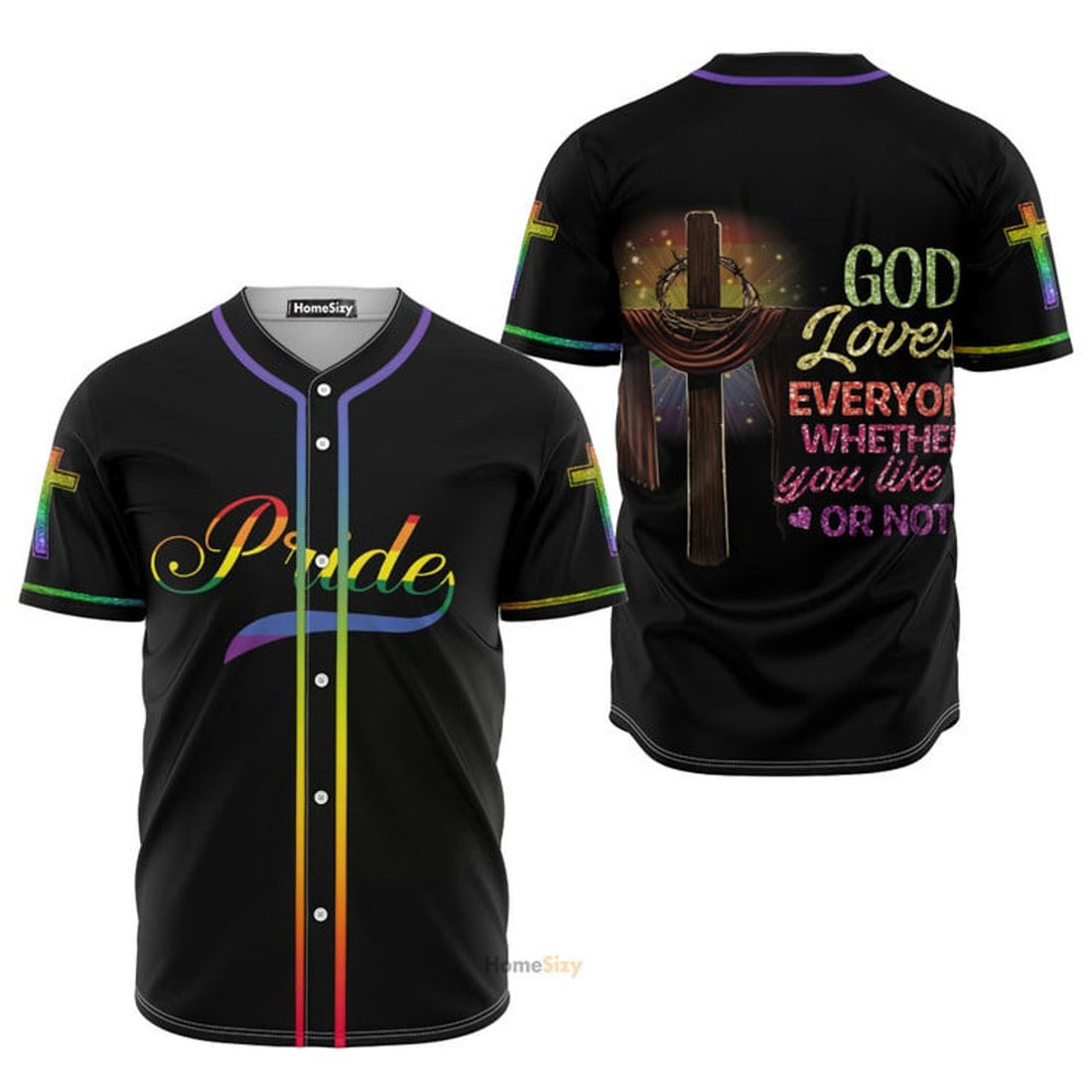 LGBT Pride Rainbow Color Baseball Jersey S-5XL