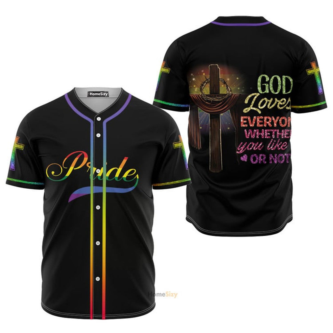 LGBT Pride Rainbow Color Baseball Jersey S-5XL