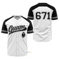 Guam Black and White Baseball Jersey S-5XL