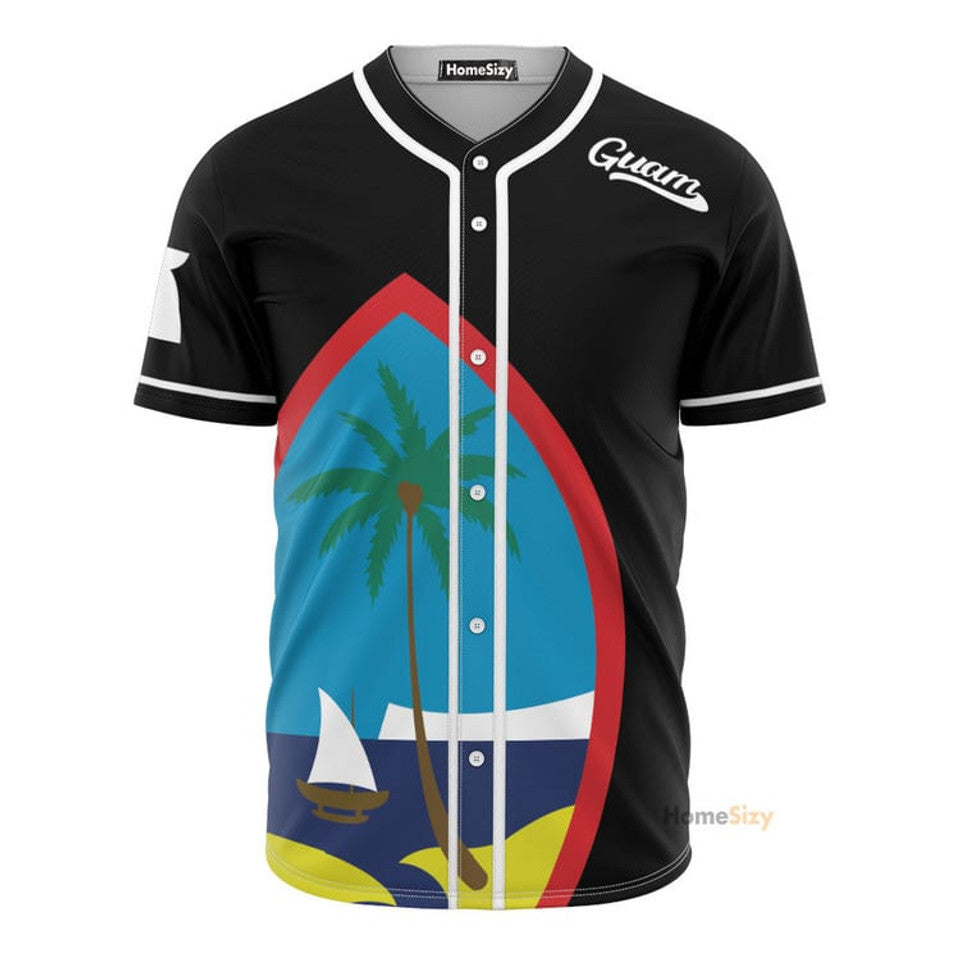 Guam Seal Black Baseball Jersey S-5XL
