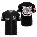 Custom Name US Coast Guard Veteran Baseball Jersey S-5XL