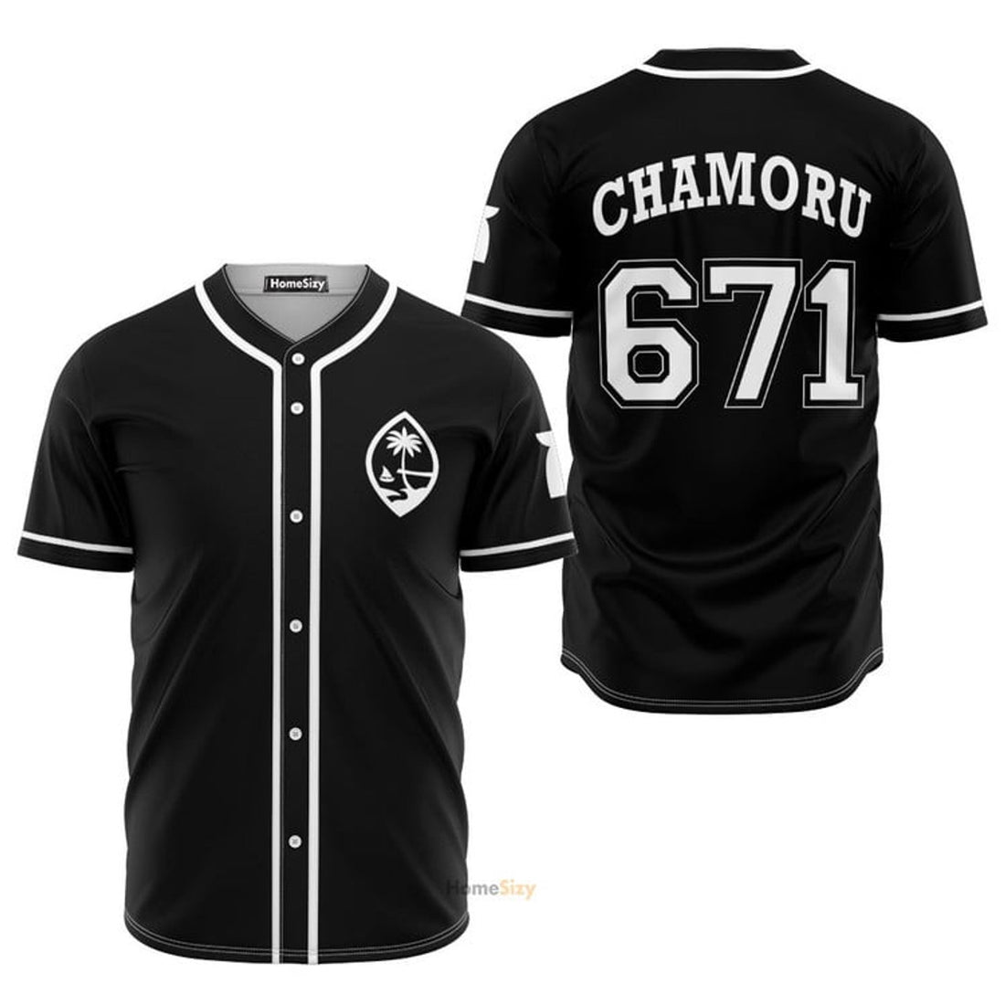 Guam Seal Chamoru Black And White Baseball Jersey S-5XL