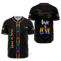 Love Is Love Heart Beats Pride Baseball Jersey S-5XL