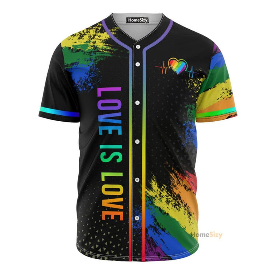 LGBT Love Is Love Heart Beats Baseball Jersey S-5XL