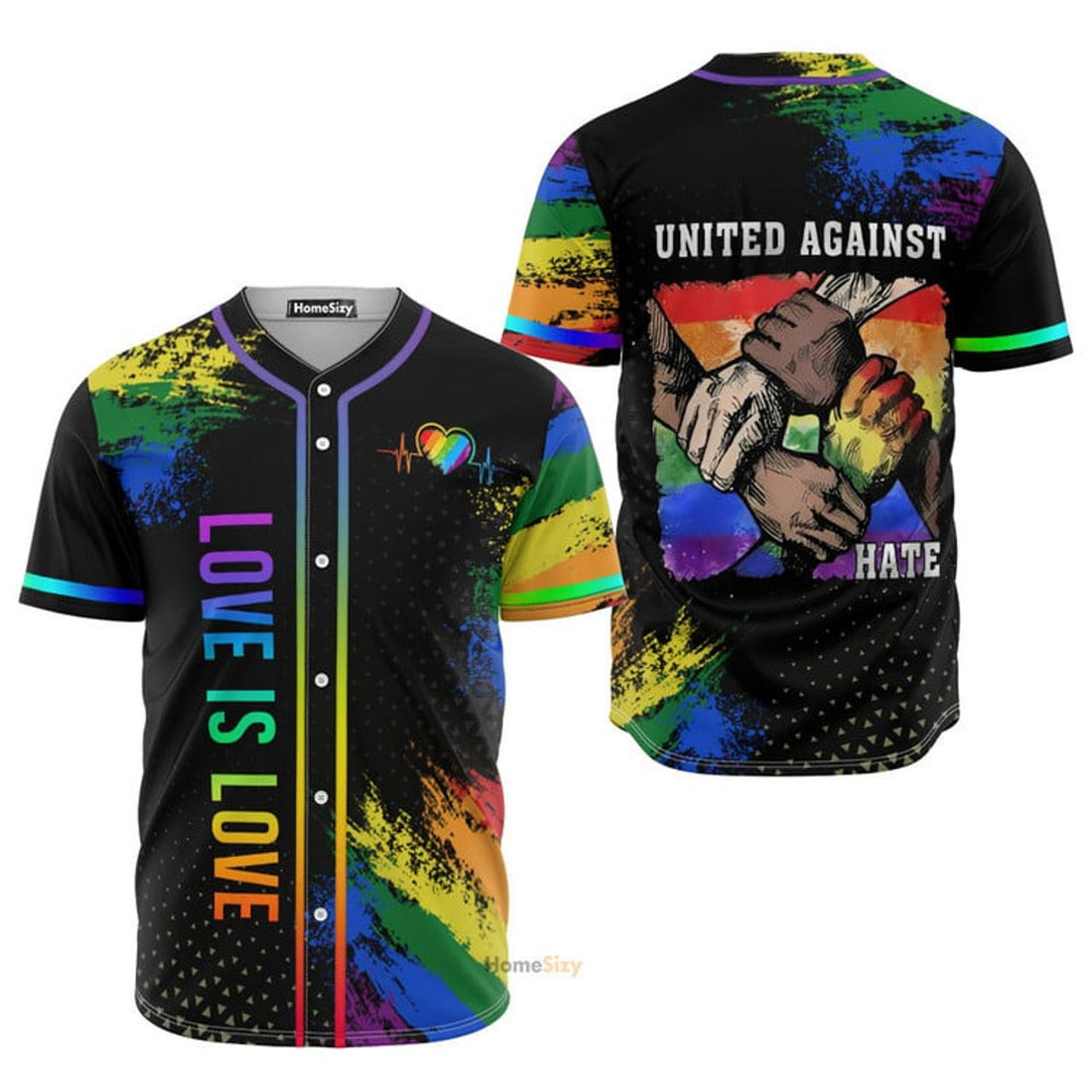 LGBT Love Is Love Heart Beats Baseball Jersey S-5XL