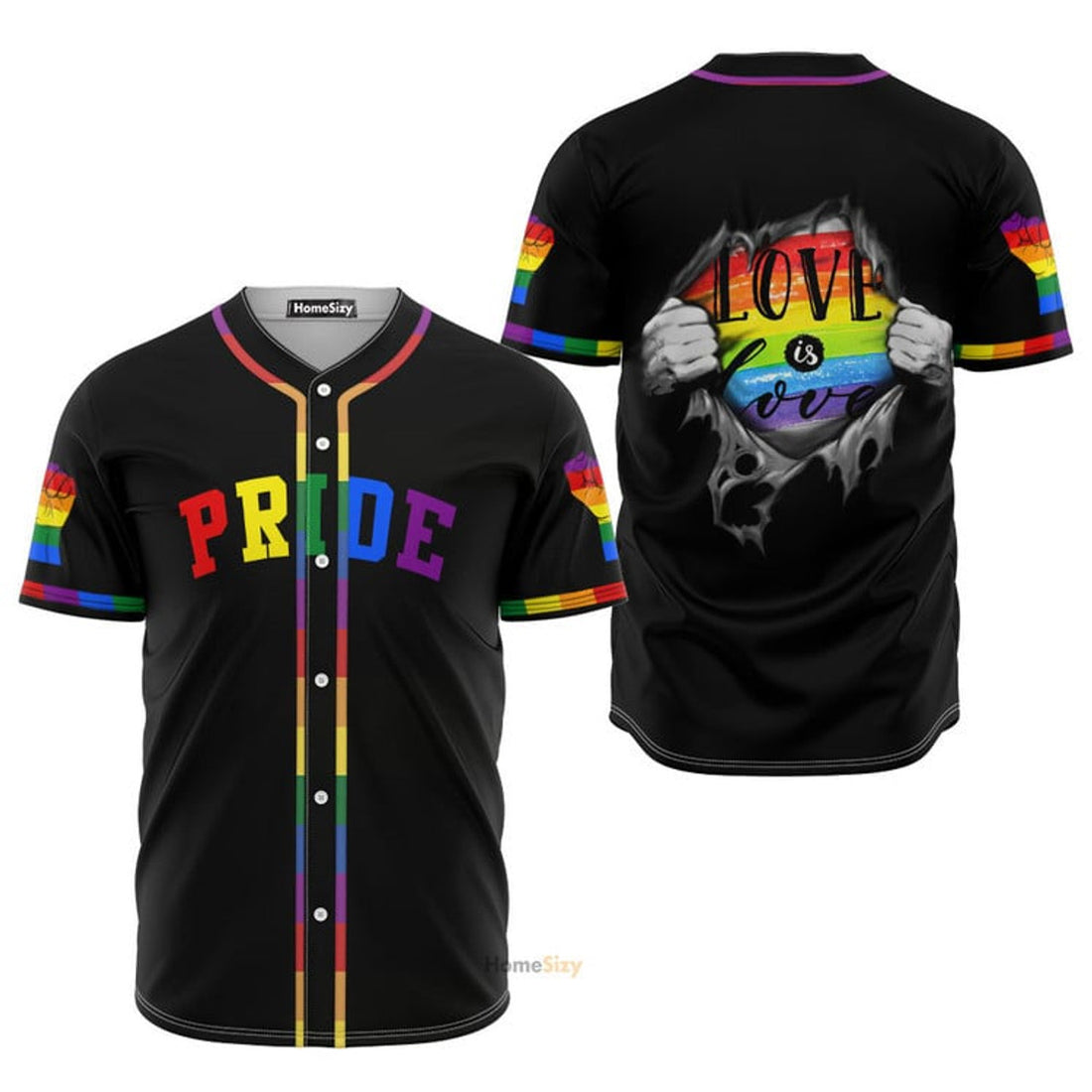 Love Is Love LGBT Pride Baseball Jersey S-5XL