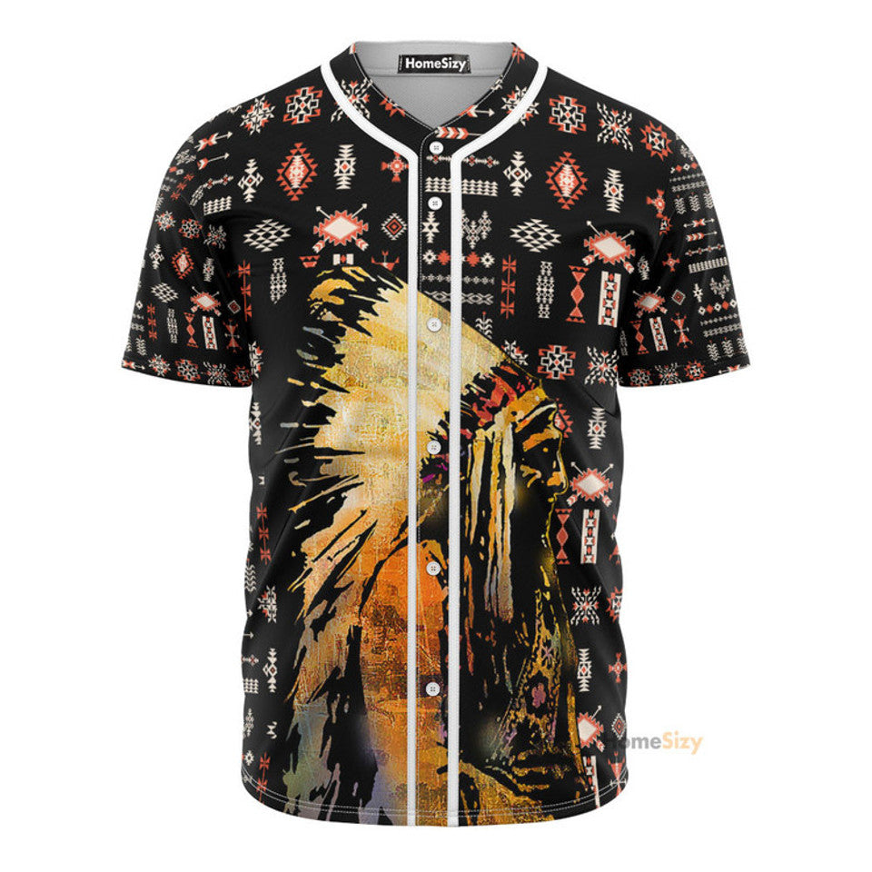 Native American Headdress Baseball Jersey S-5XL