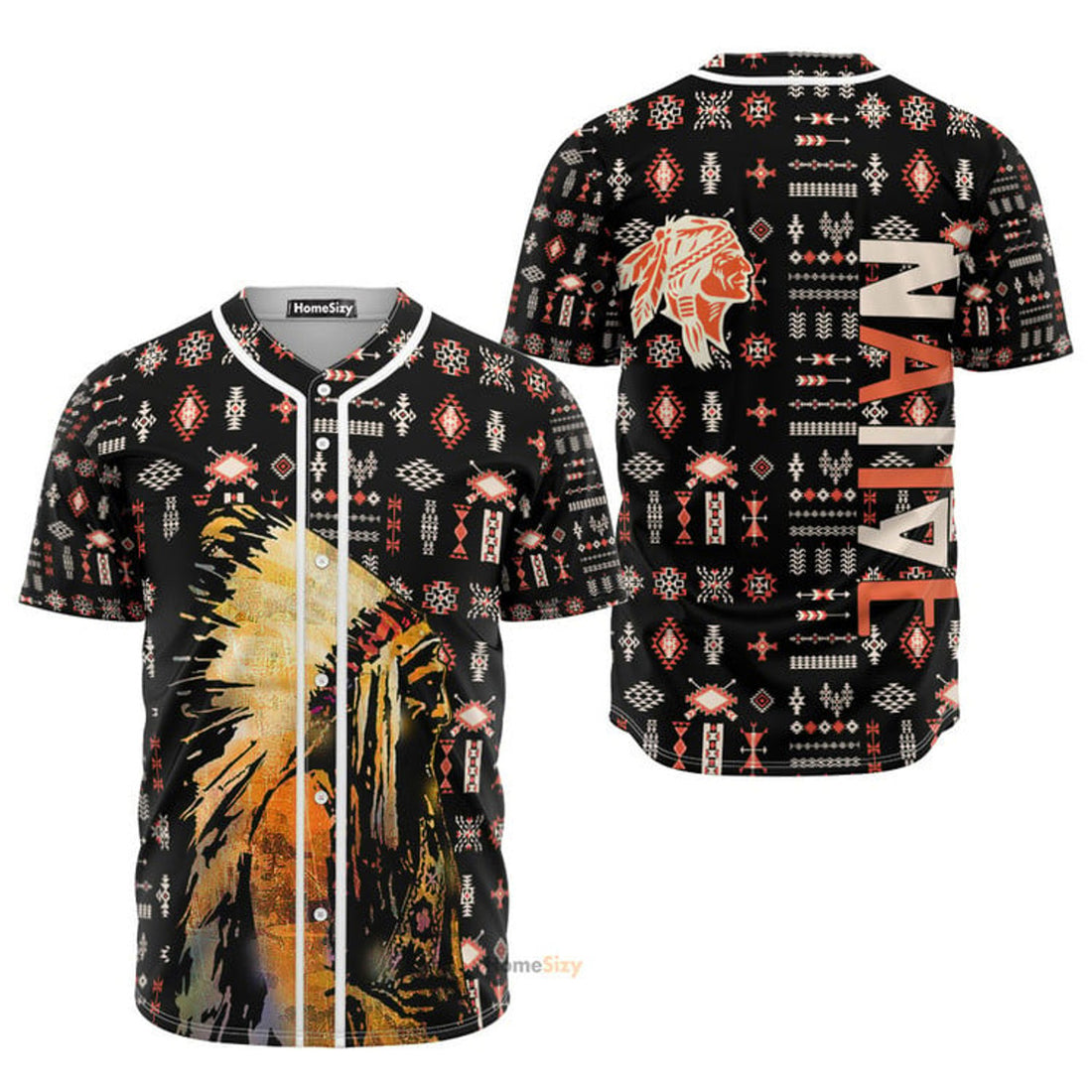 Native American Headdress Baseball Jersey S-5XL