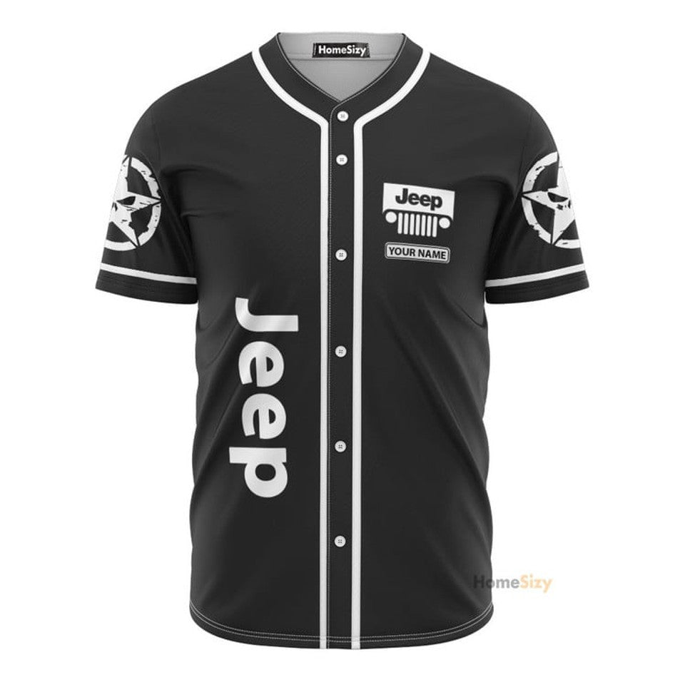 Personalized Jeep Adventure Black Baseball Jersey S-5XL