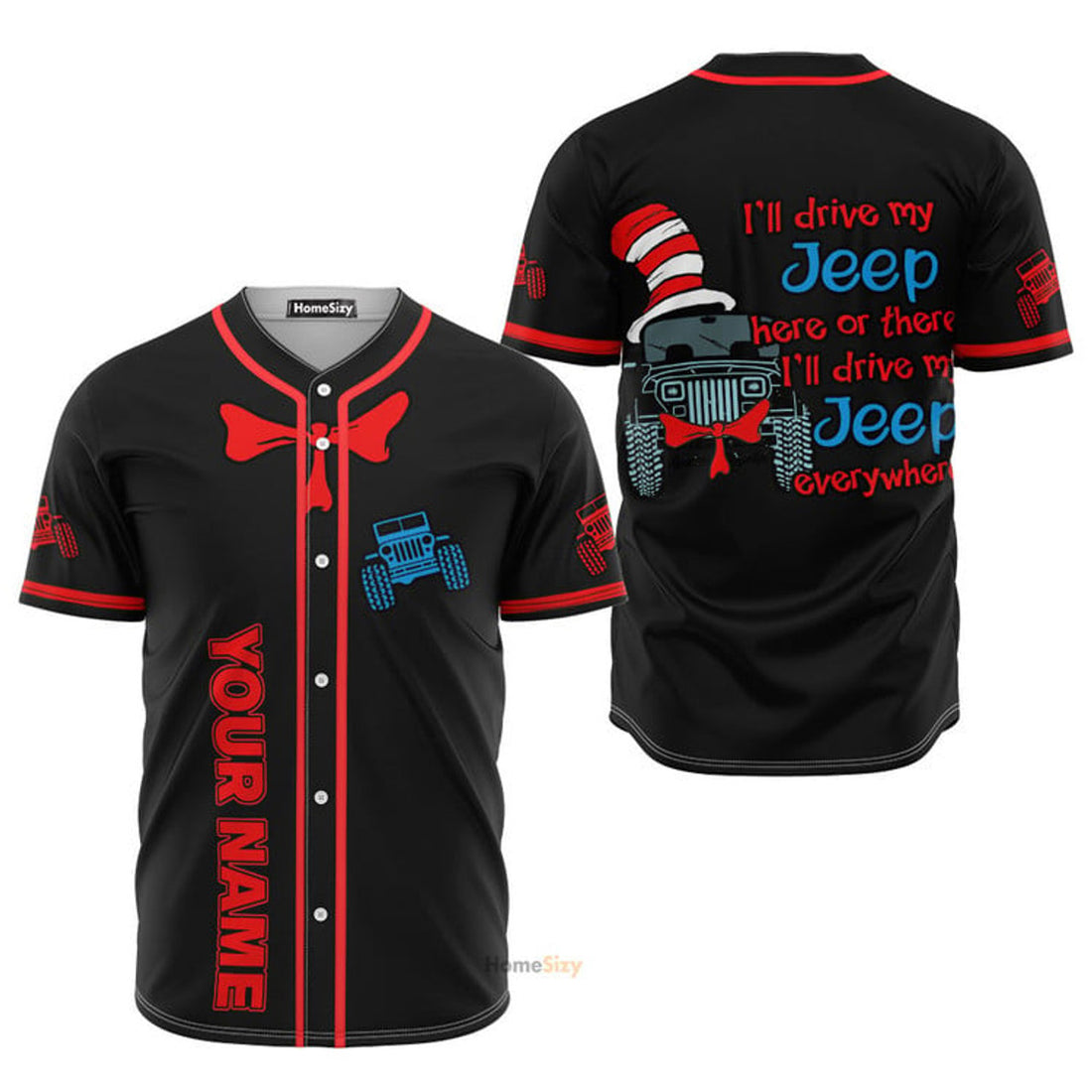Custom Name Drive Jeep Personalized Baseball Jersey S-5XL