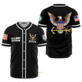 Custom Name US Navy Veteran Baseball Jersey S-5XL