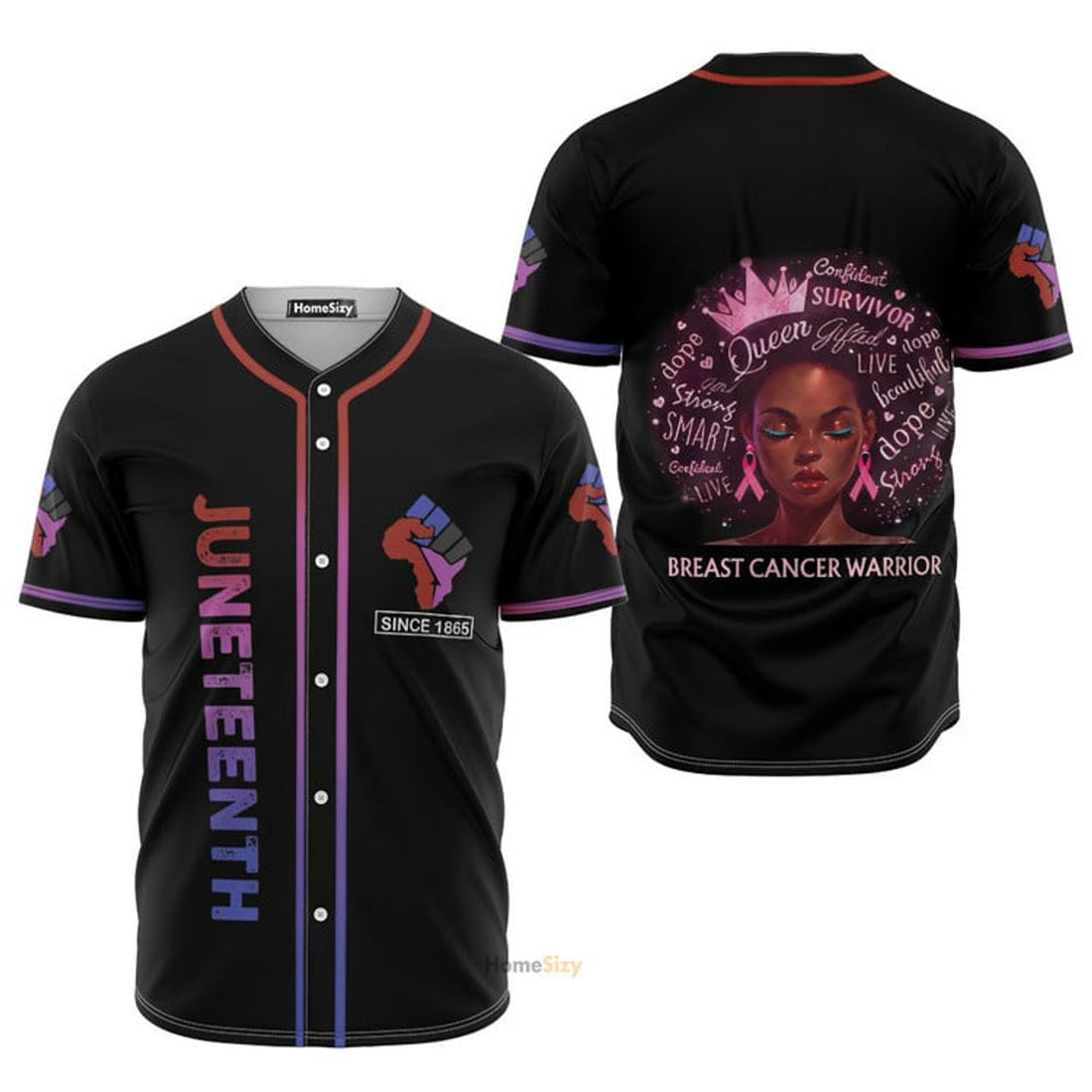 Juneteenth Since 1865 in Pink Baseball Jersey S-5XL