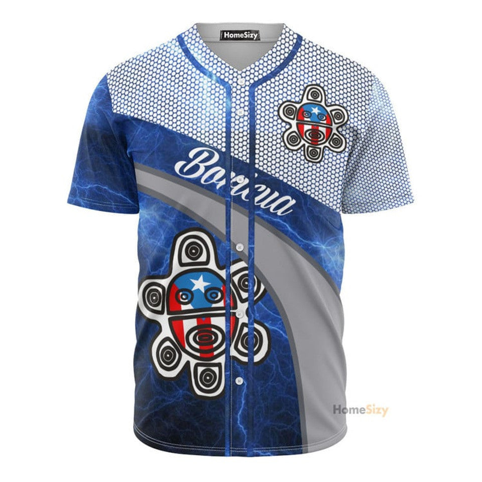 Puerto Rico Boricua Blue Personalized Baseball Jersey S-5XL