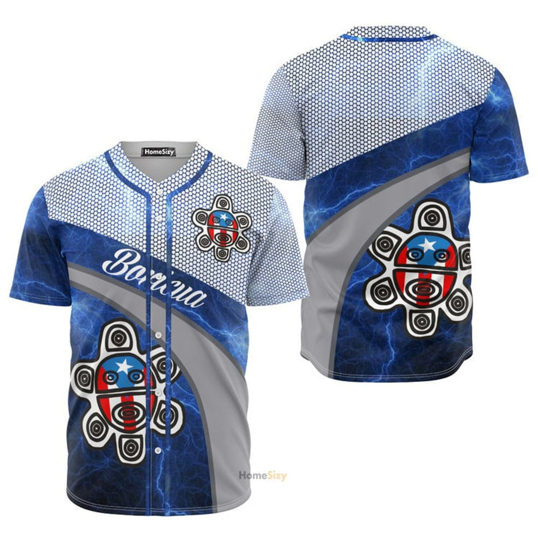 Puerto Rico Boricua Blue Personalized Baseball Jersey S-5XL