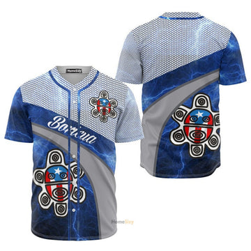 Puerto Rico Boricua Blue Personalized Baseball Jersey S-5XL