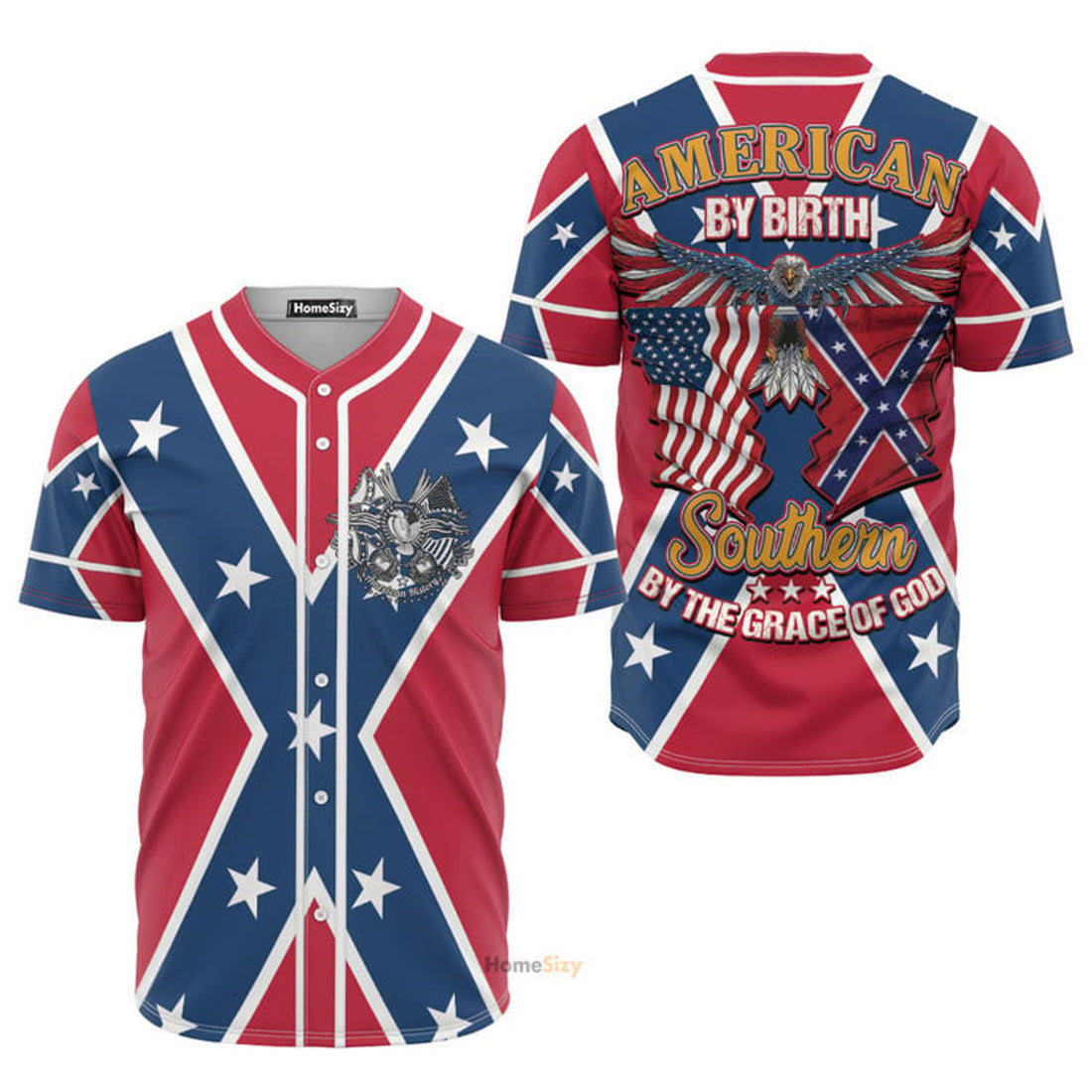 American By Birth Southern By Grace Baseball Jersey S-5XL