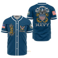 Custom Name US Navy Veteran Anchor Baseball Jersey S-5XL