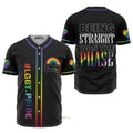 Custom Name LGBT Black Phase Pride Baseball Jersey S-5XL