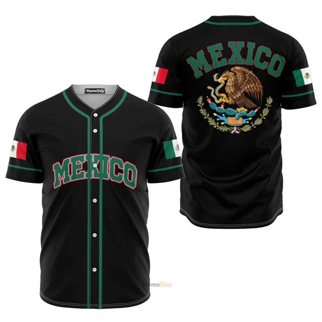 Mexico Black Green Baseball Jersey S-5XL