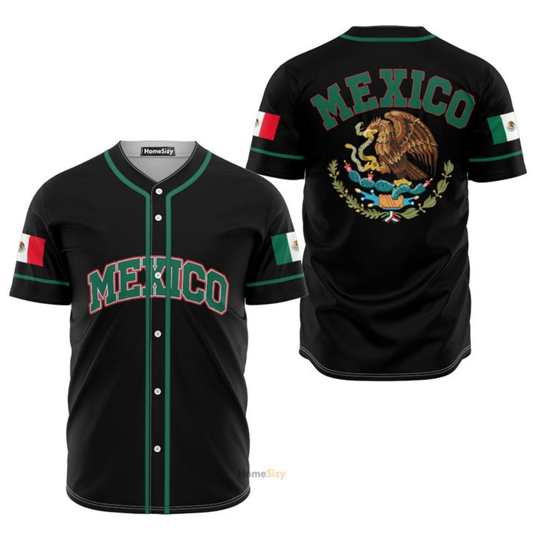 Mexico Black Green Baseball Jersey S-5XL
