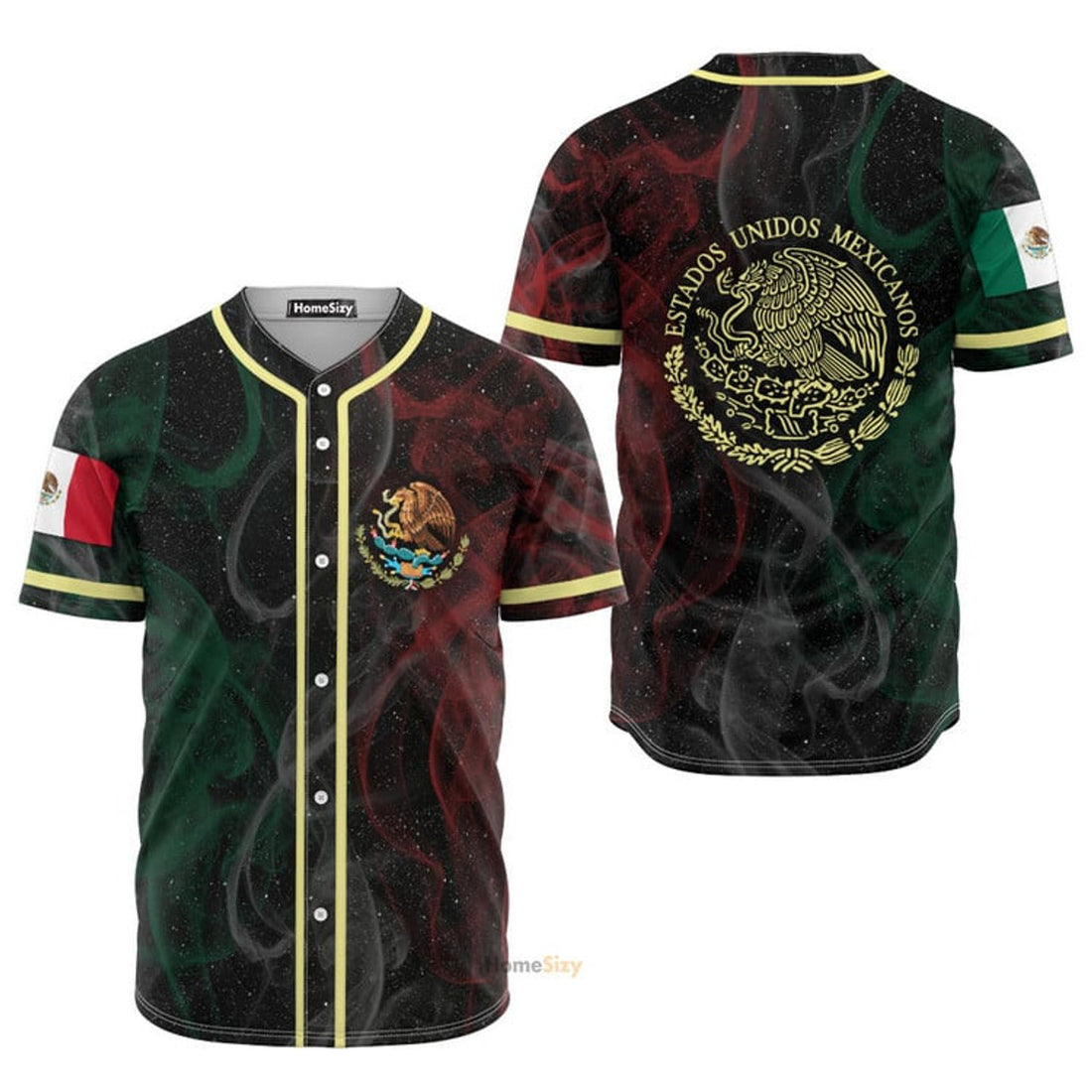 Mexico Symbol With Smoke Proud Baseball Jersey S-5XL