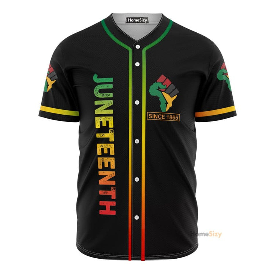 Custom Juneteenth Since 1865 Black Queen Baseball Jersey S-5XL