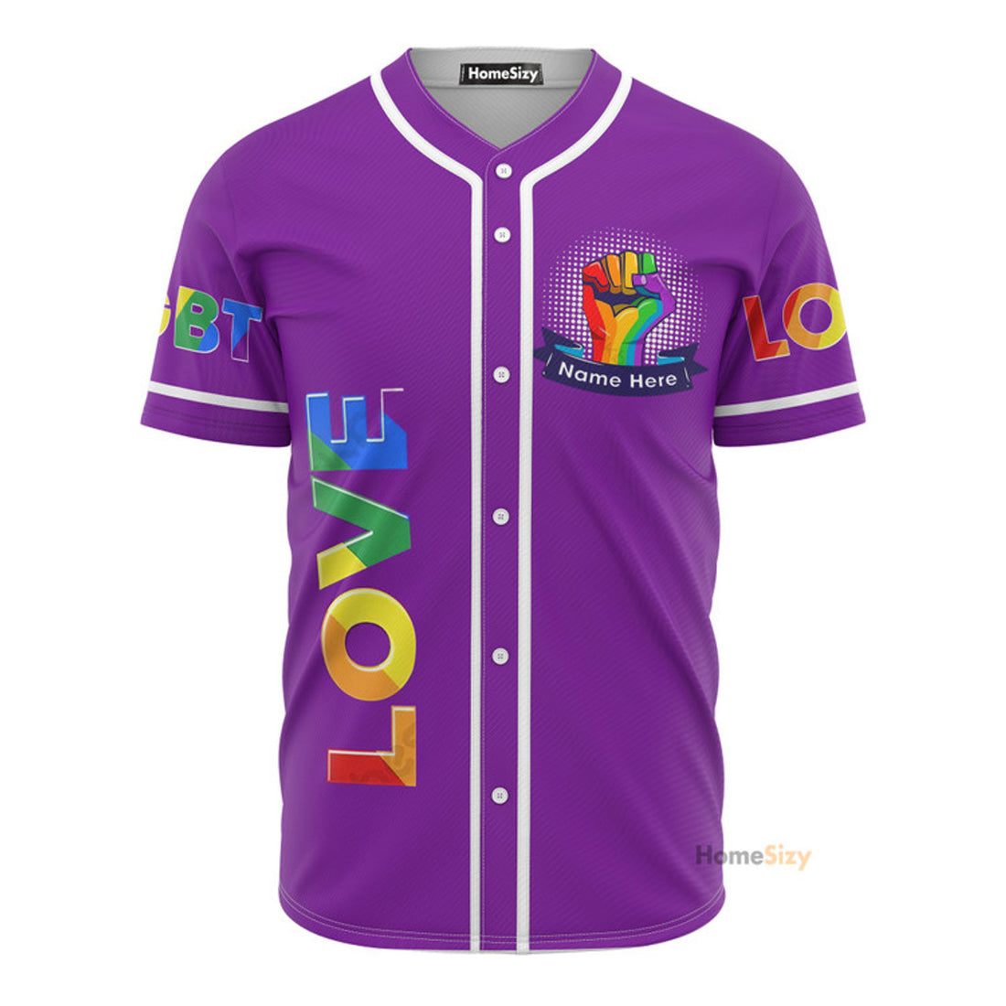 Custom Name LGBT Love Personalized Baseball Jersey S-5XL