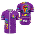 Custom Name LGBT Love Personalized Baseball Jersey S-5XL