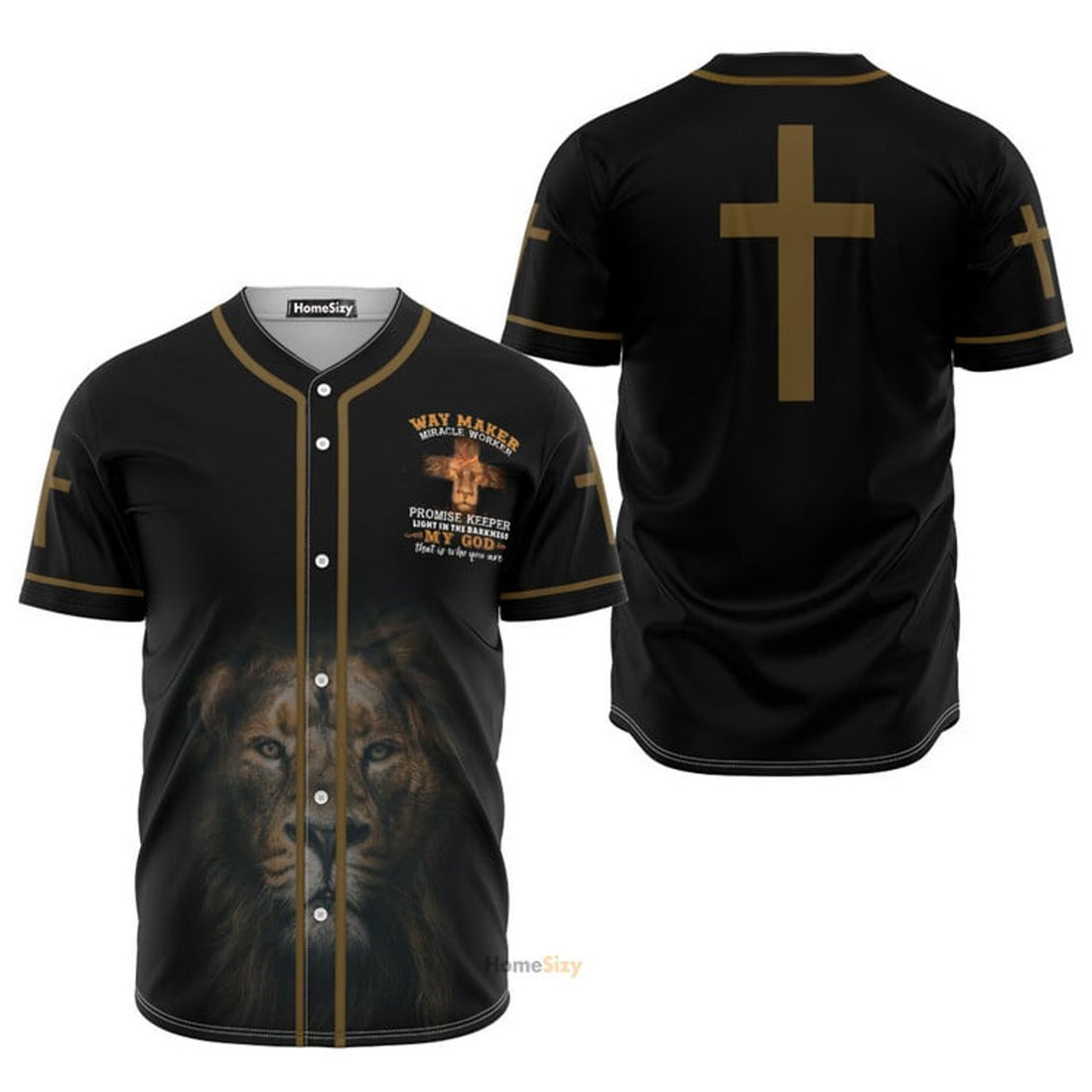 Jesus And Lion Way Maker Miracle Worker Baseball Jersey S-5XL