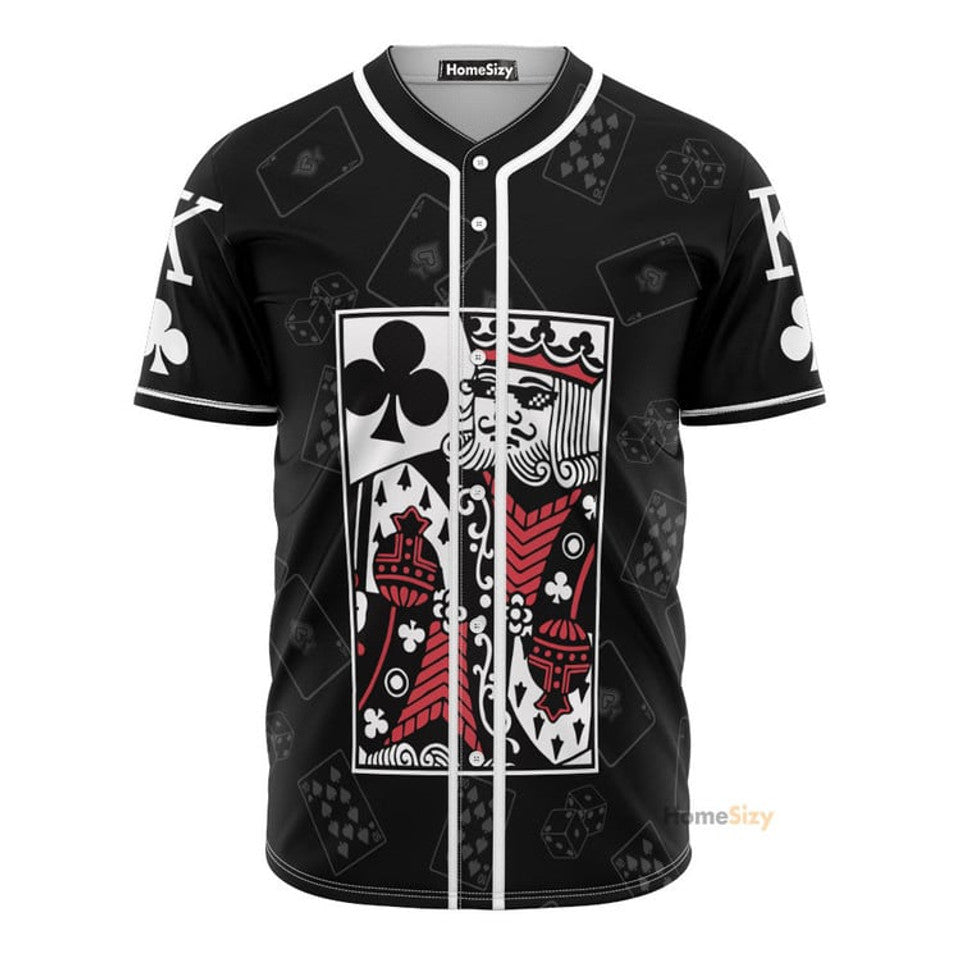 King Card Casino Black Baseball Jersey S-5XL